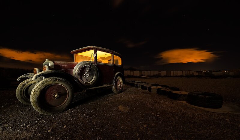 Vintage Car at Night