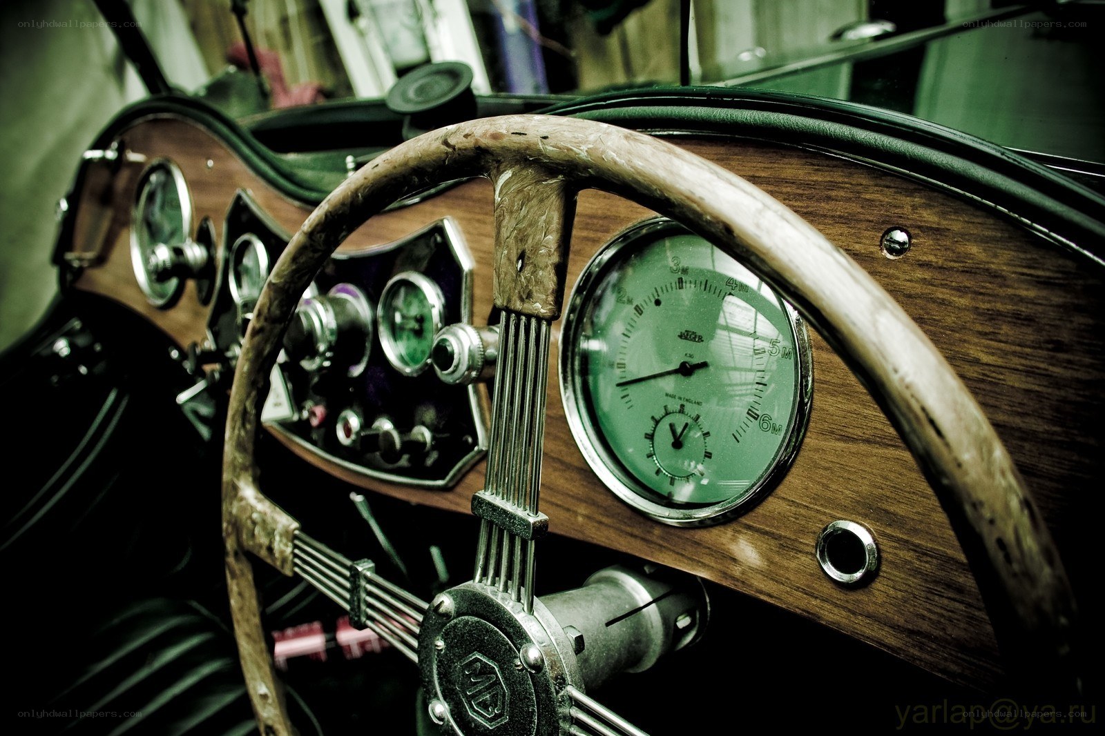 vintage car dashboard interior