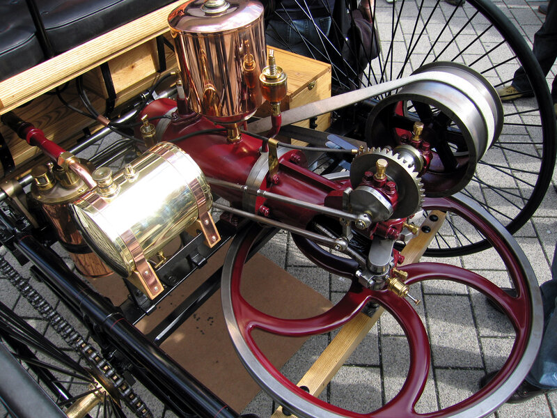 vintage car engine display