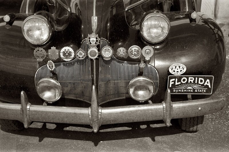 Vintage car front grille