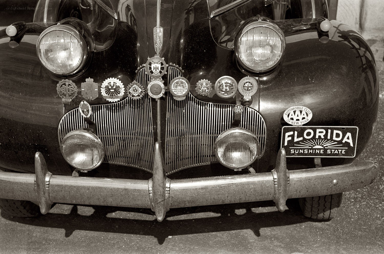 Vintage car front grille