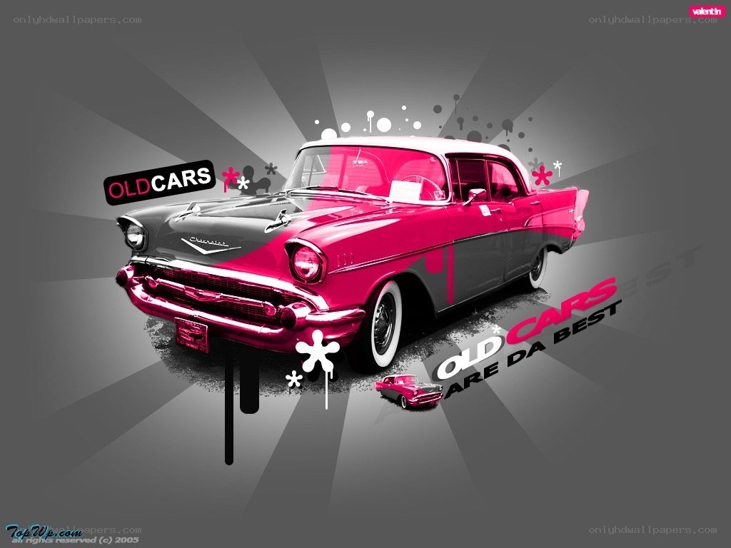 vintage car graphic art