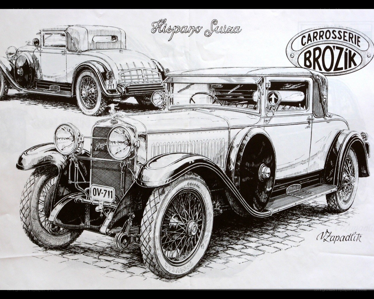 Vintage car illustration