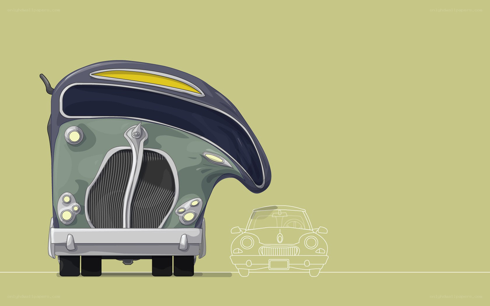 vintage car illustration