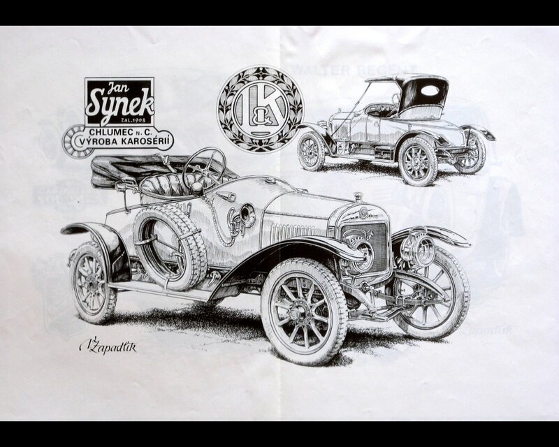 Vintage Car Illustration — Black, Detailed, Logo