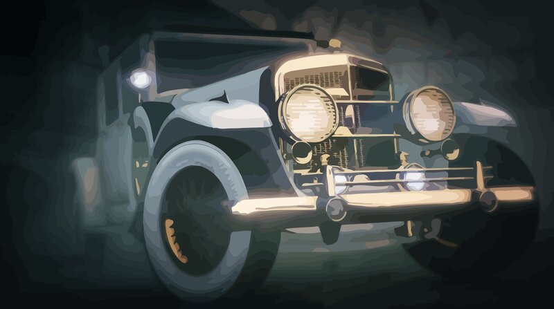 Vintage Car in Darkness