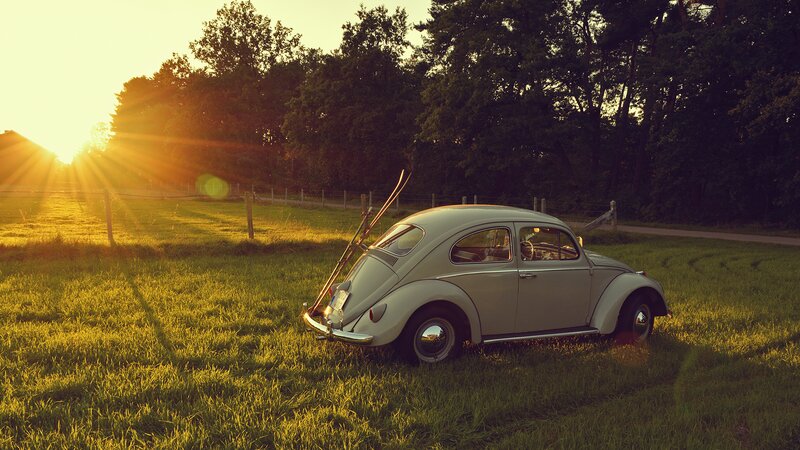 Vintage Car in Field