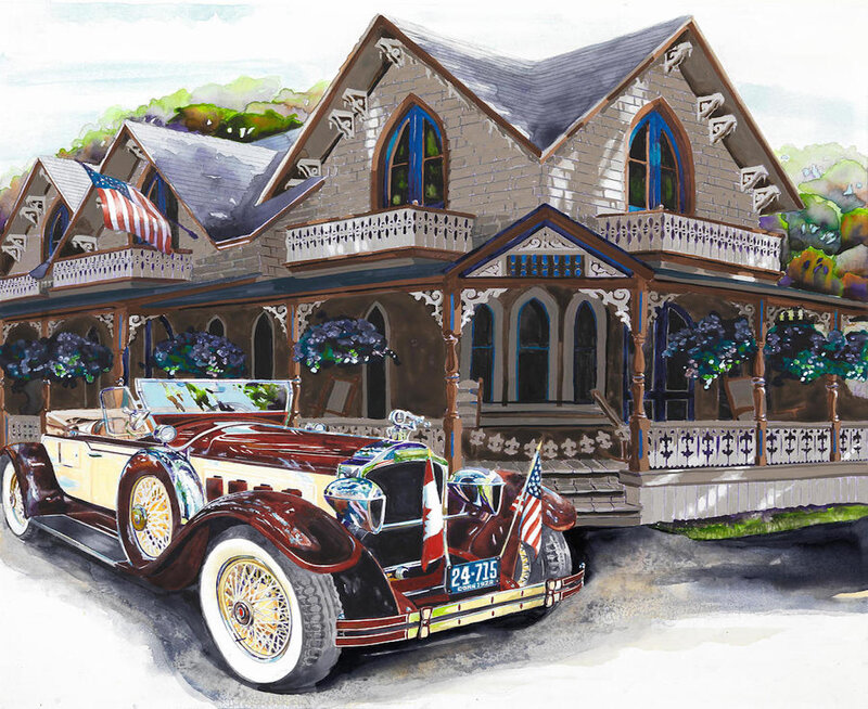 Vintage Car in Front of House — Brown, Peaceful