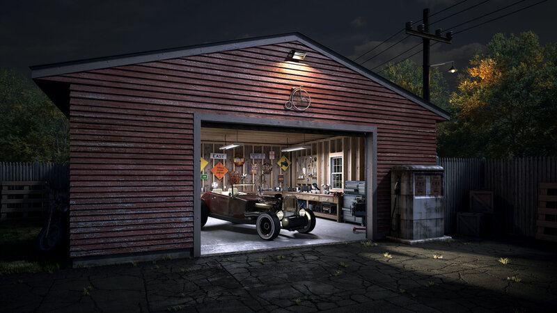 Vintage Car in Garage — Brown