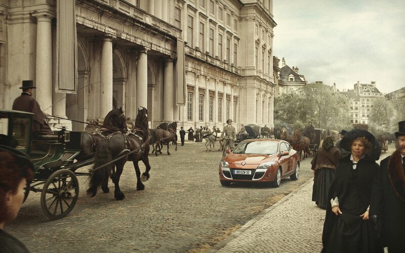 Vintage car in historical city