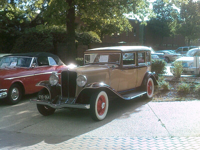Vintage Car in Parking Lot