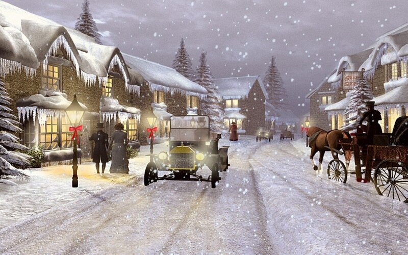 Vintage Car in Snow