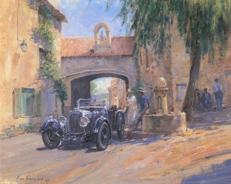 Vintage Car in Village
