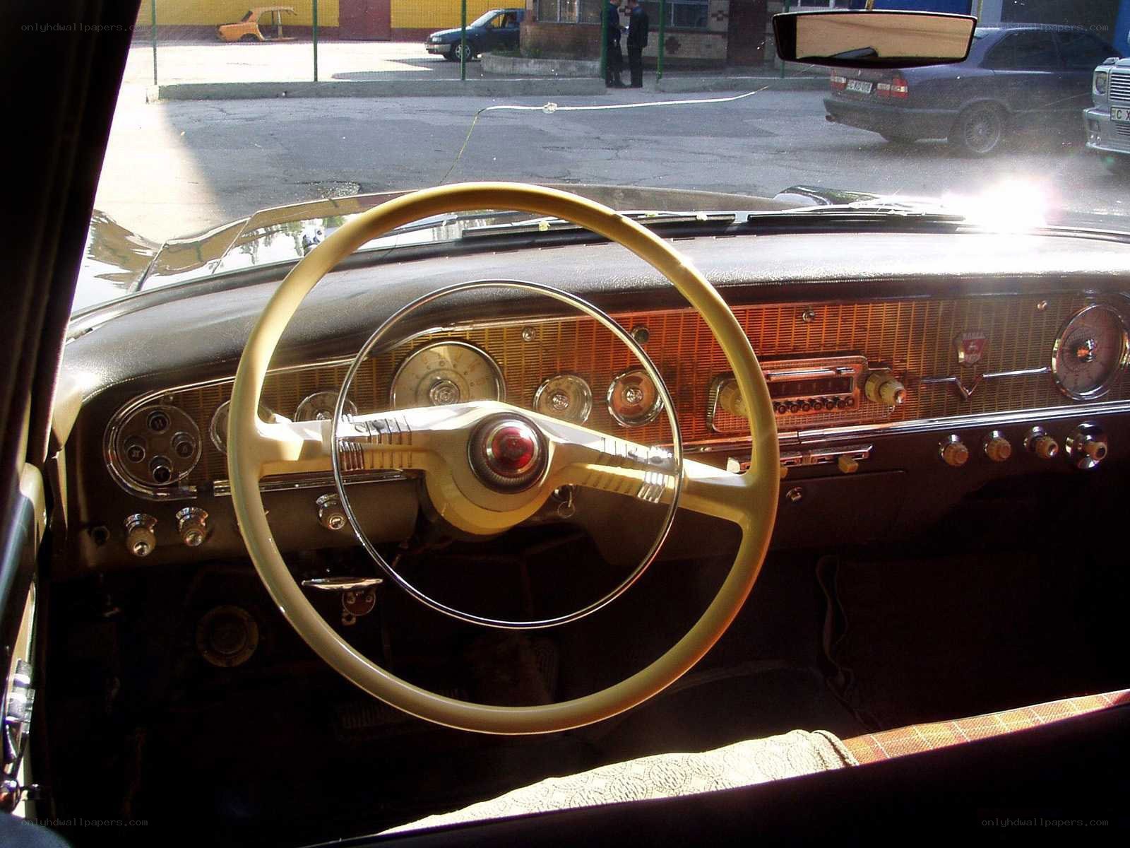 Vintage car interior dashboard
