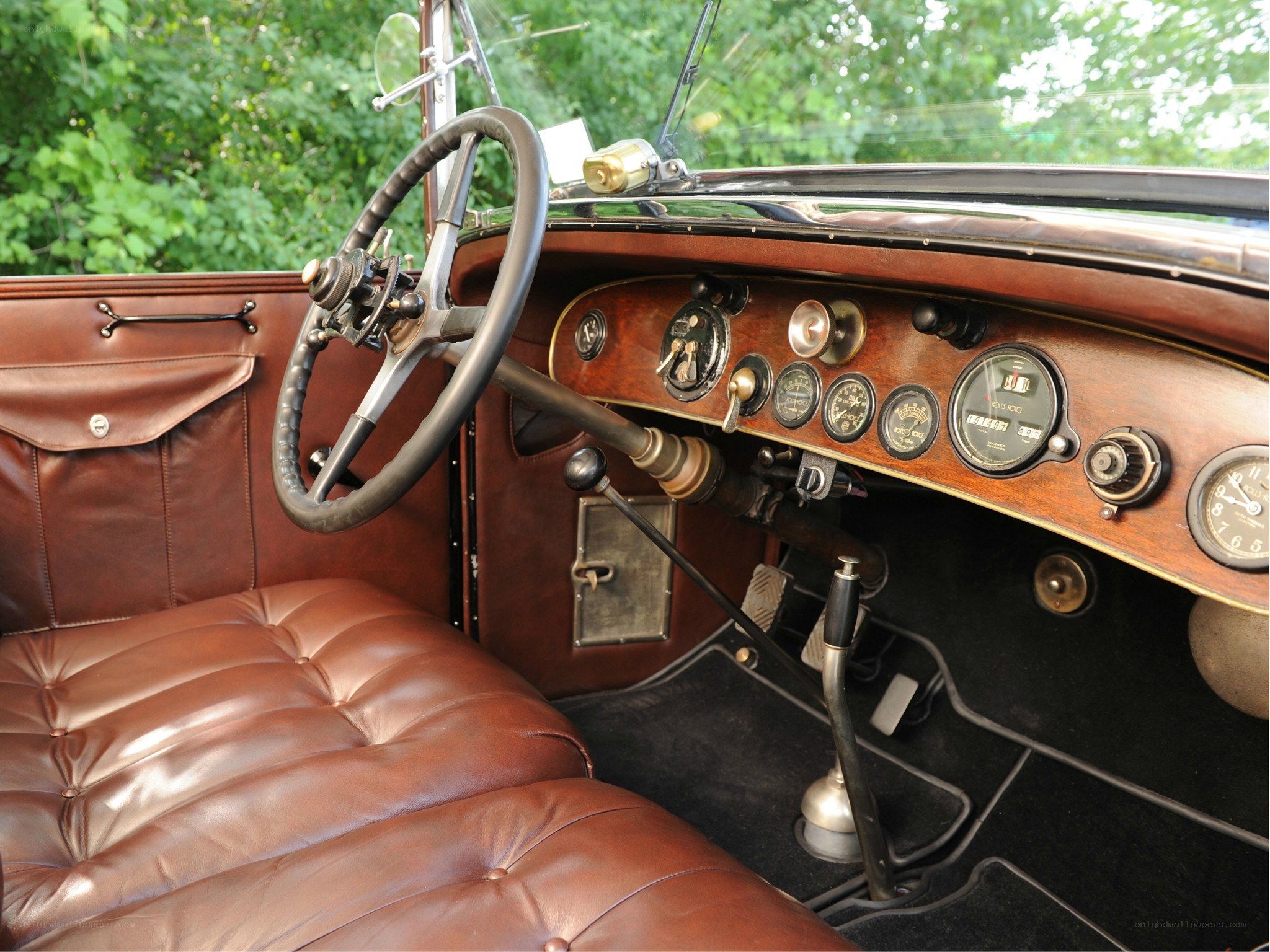 Vintage car interior dashboard