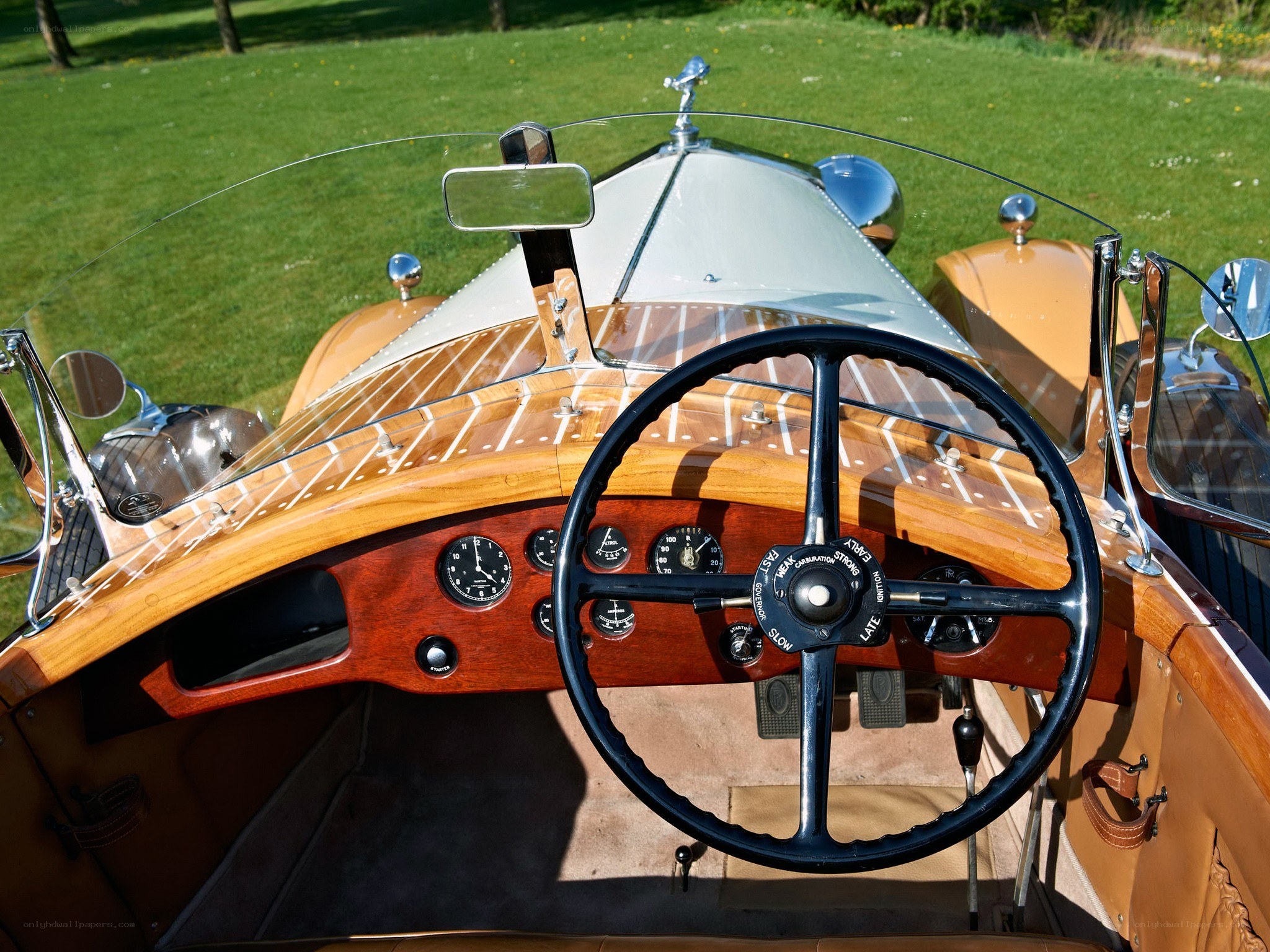 Vintage car interior dashboard