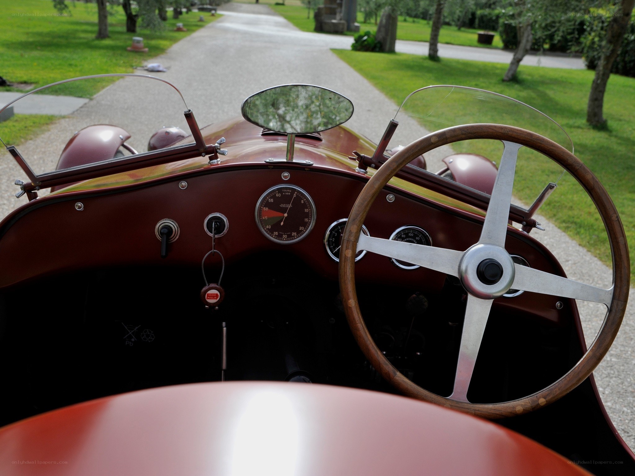 Vintage car interior dashboard