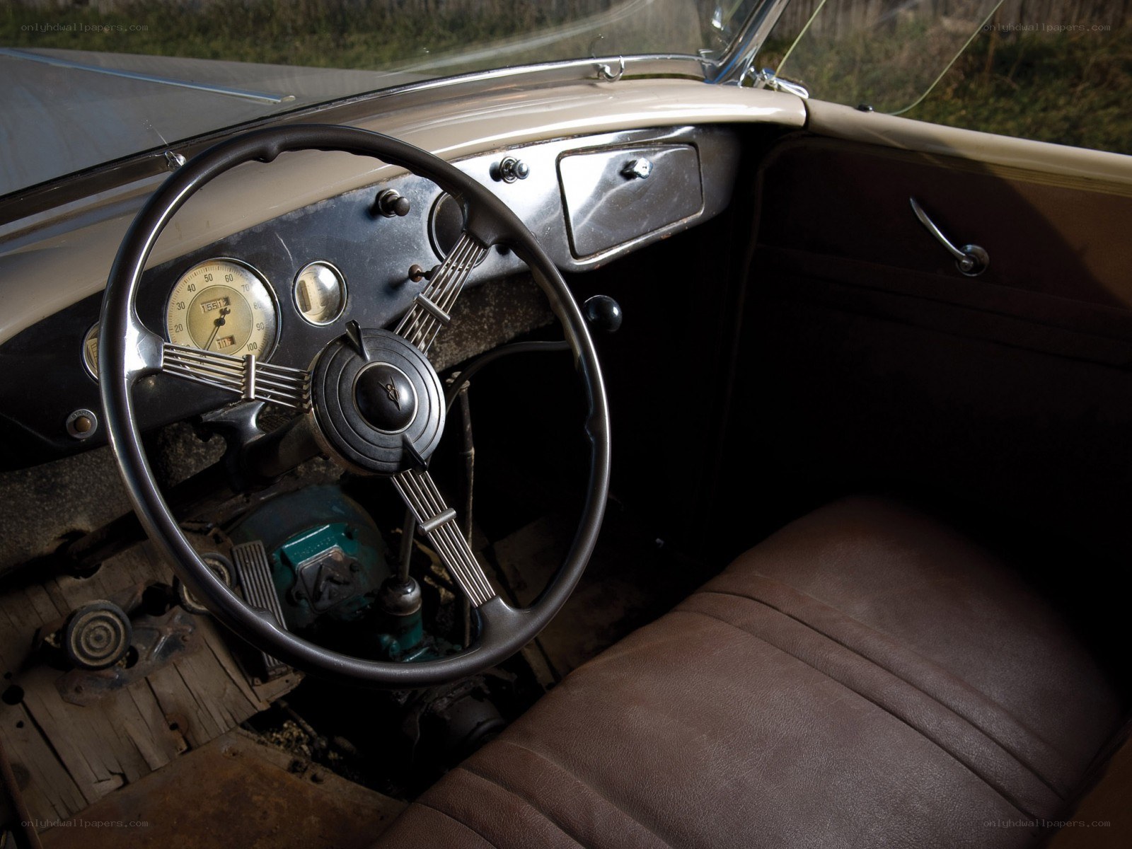 vintage car interior dashboard