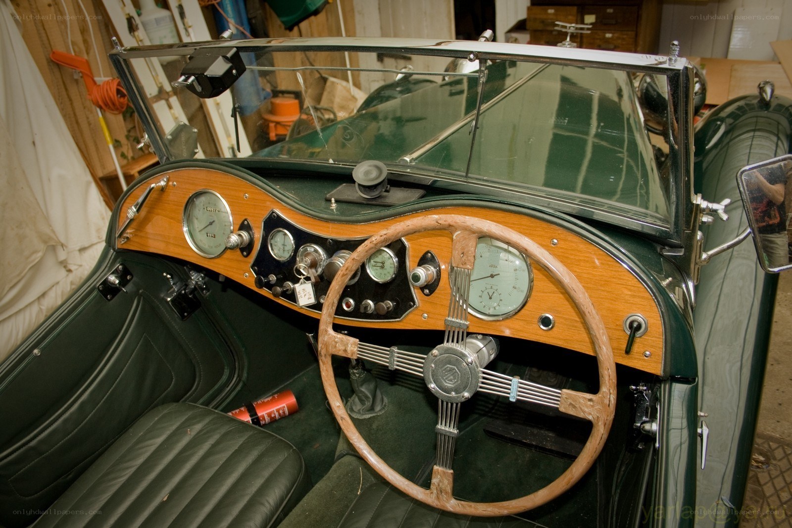 vintage car interior dashboard