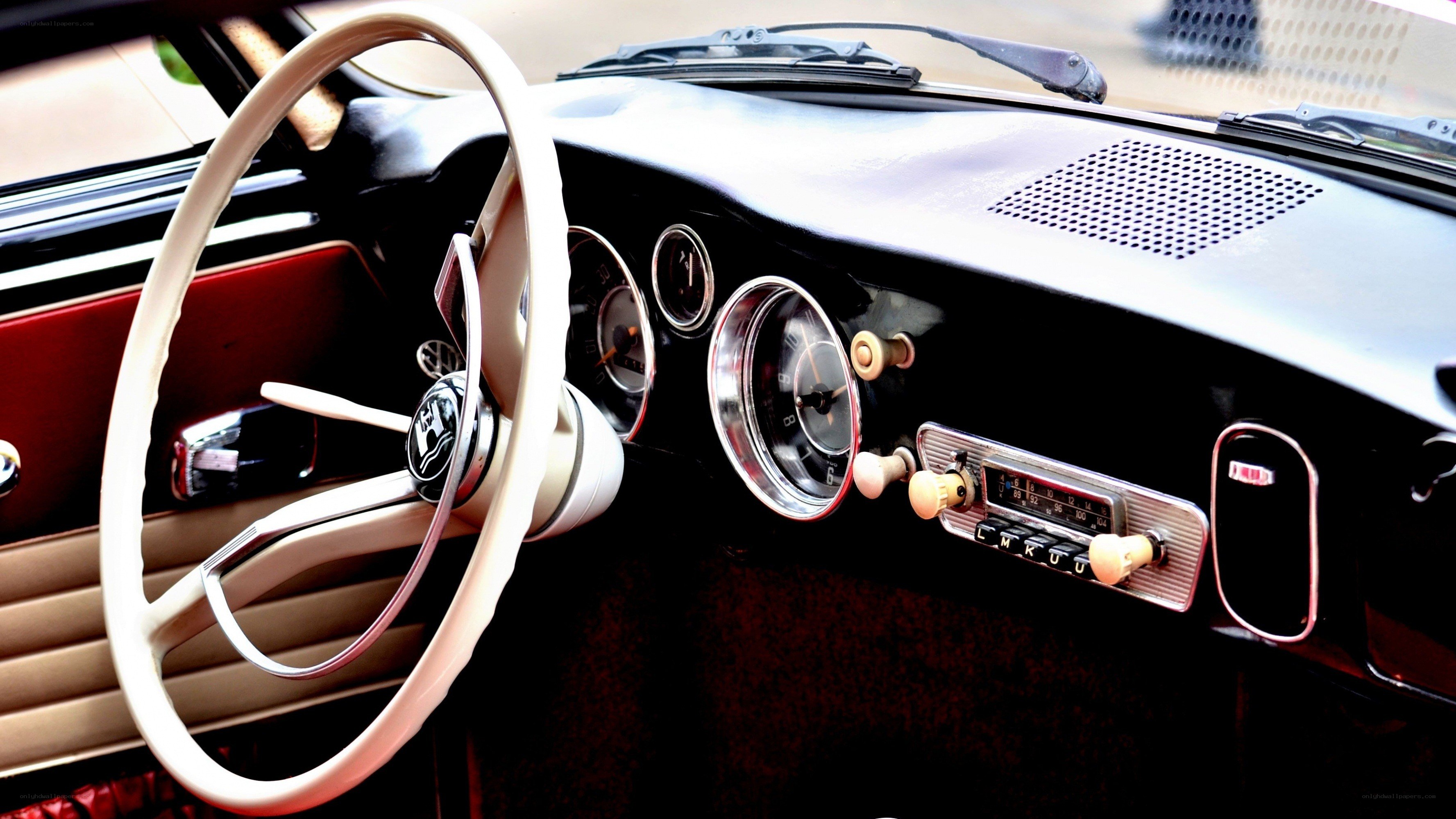 vintage car interior dashboard