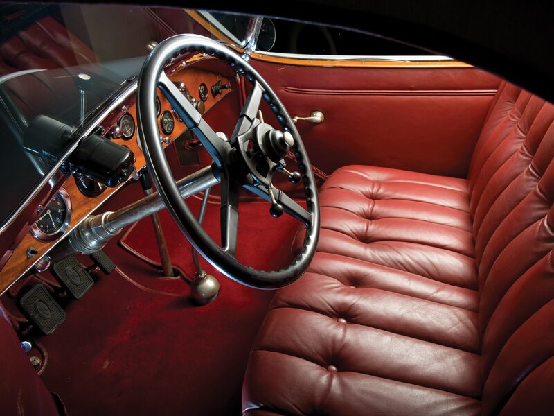 Vintage Car Interior — Red, Classic