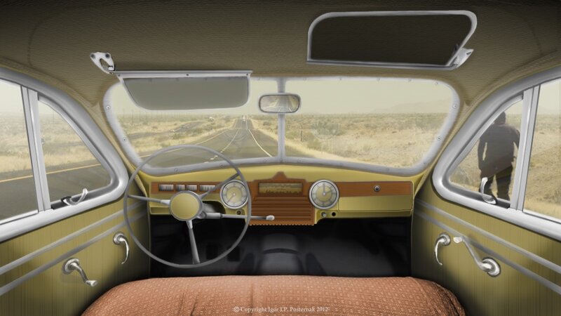 vintage car interior view