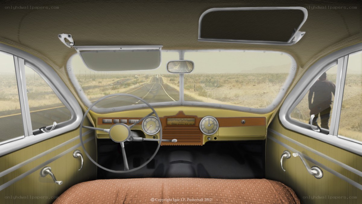 vintage car interior view
