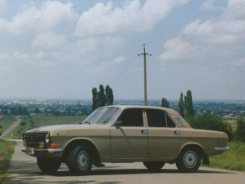 Vintage car on a rural road