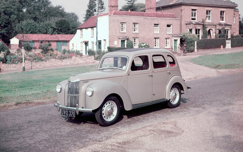 Vintage car on a village street