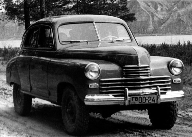 Vintage car on dirt road
