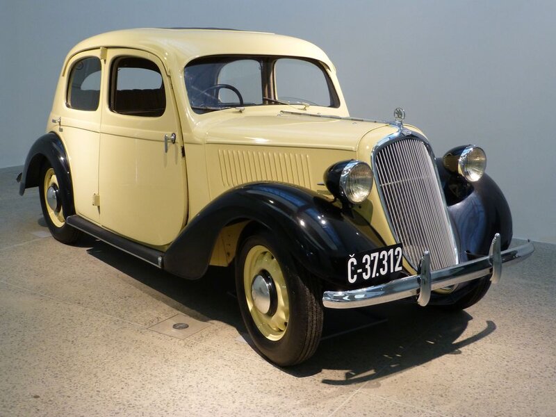 Vintage Car on Display — Cream