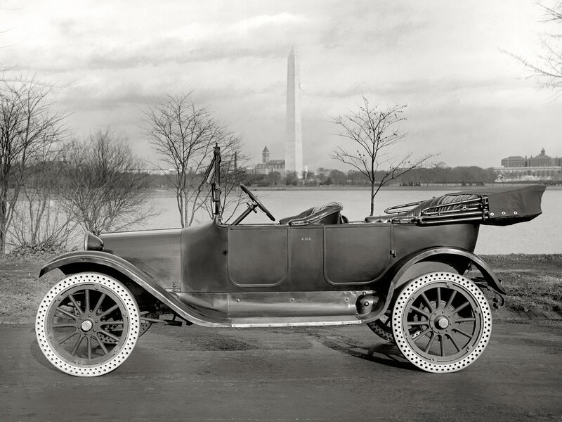 Vintage Car on Riverbank