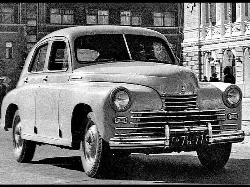 Vintage Car on Street — Black, Neutral