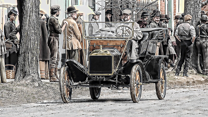 Vintage Car on Street — Black