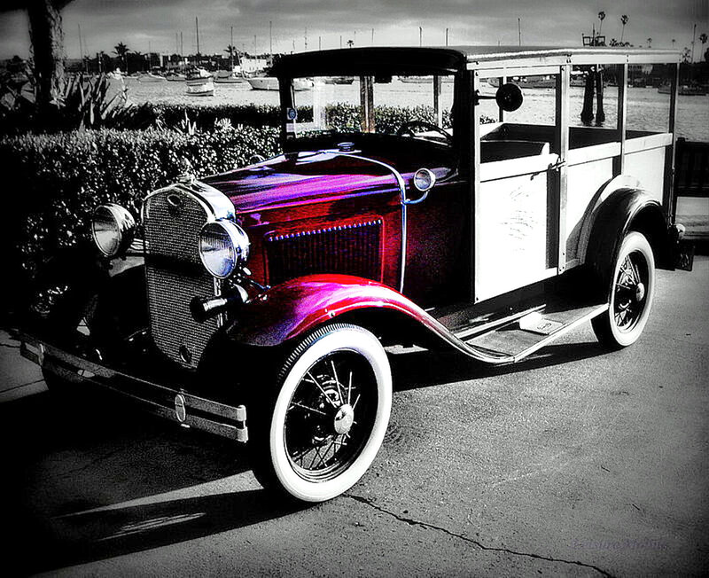 Vintage Car on Street — Red