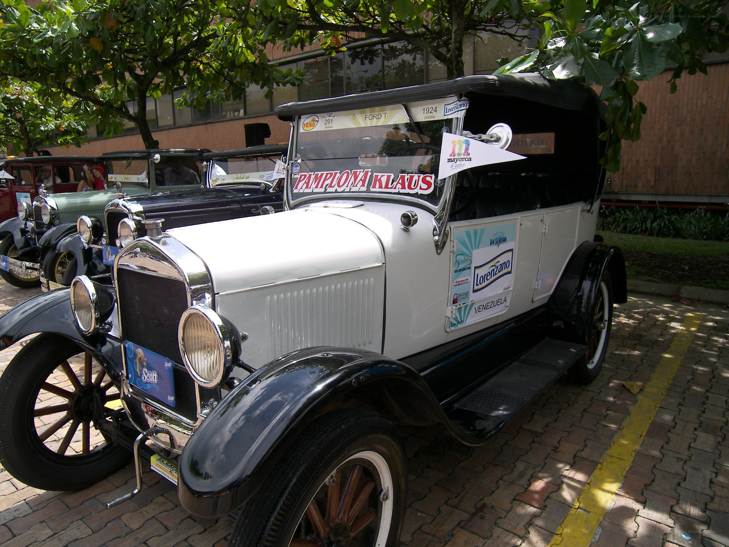 Vintage car parade display