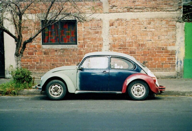 vintage car parked on street