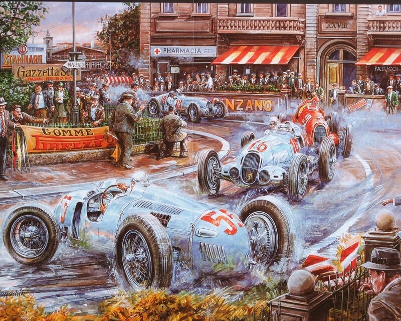Vintage car race in the city