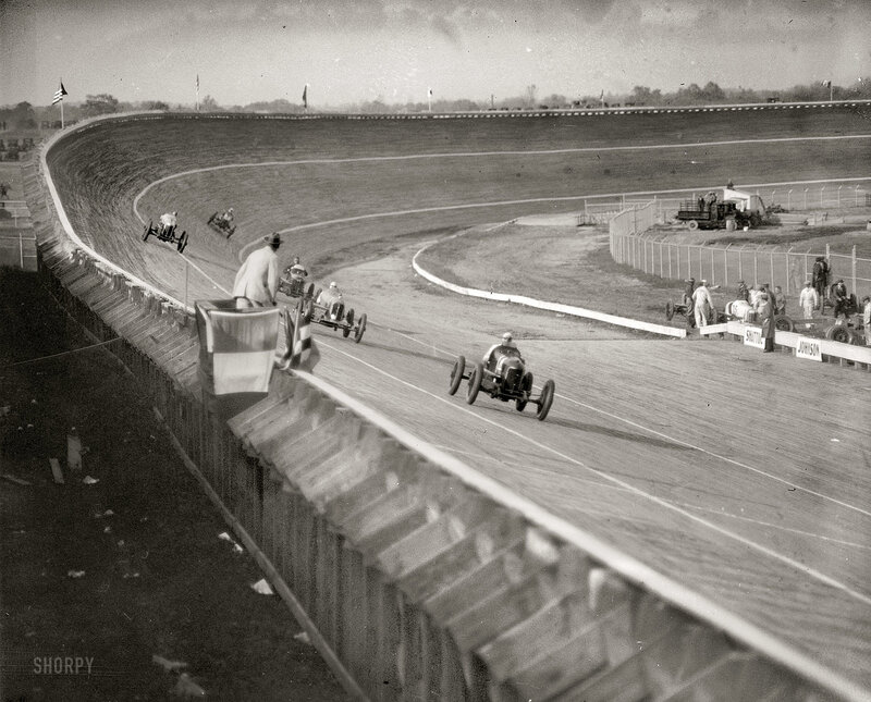 Vintage car race on a track