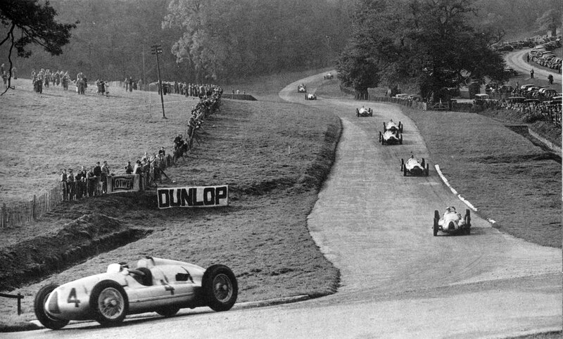 Vintage car race on a winding track