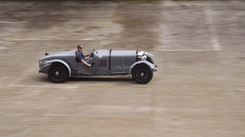 vintage car racing on track
