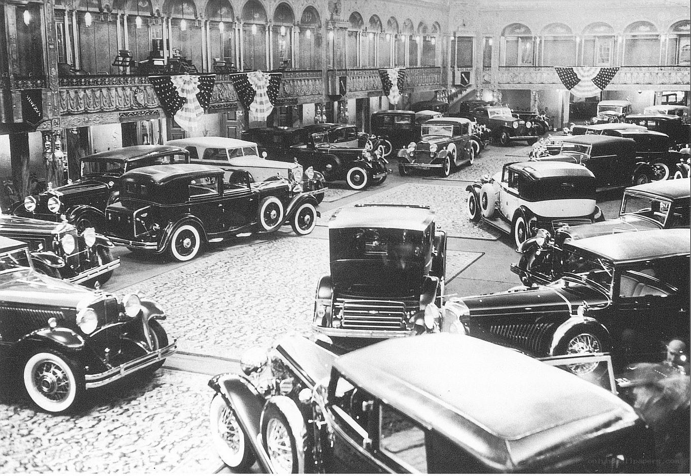 Vintage car showroom display