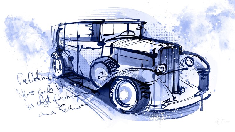Vintage Car Sketch