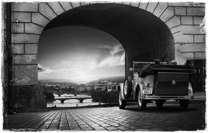 Vintage Car under Arch