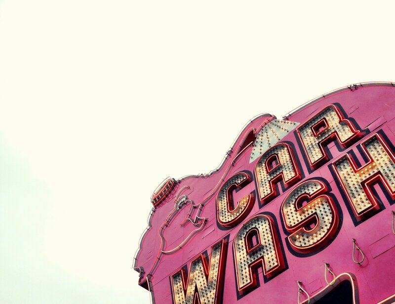 vintage car wash sign