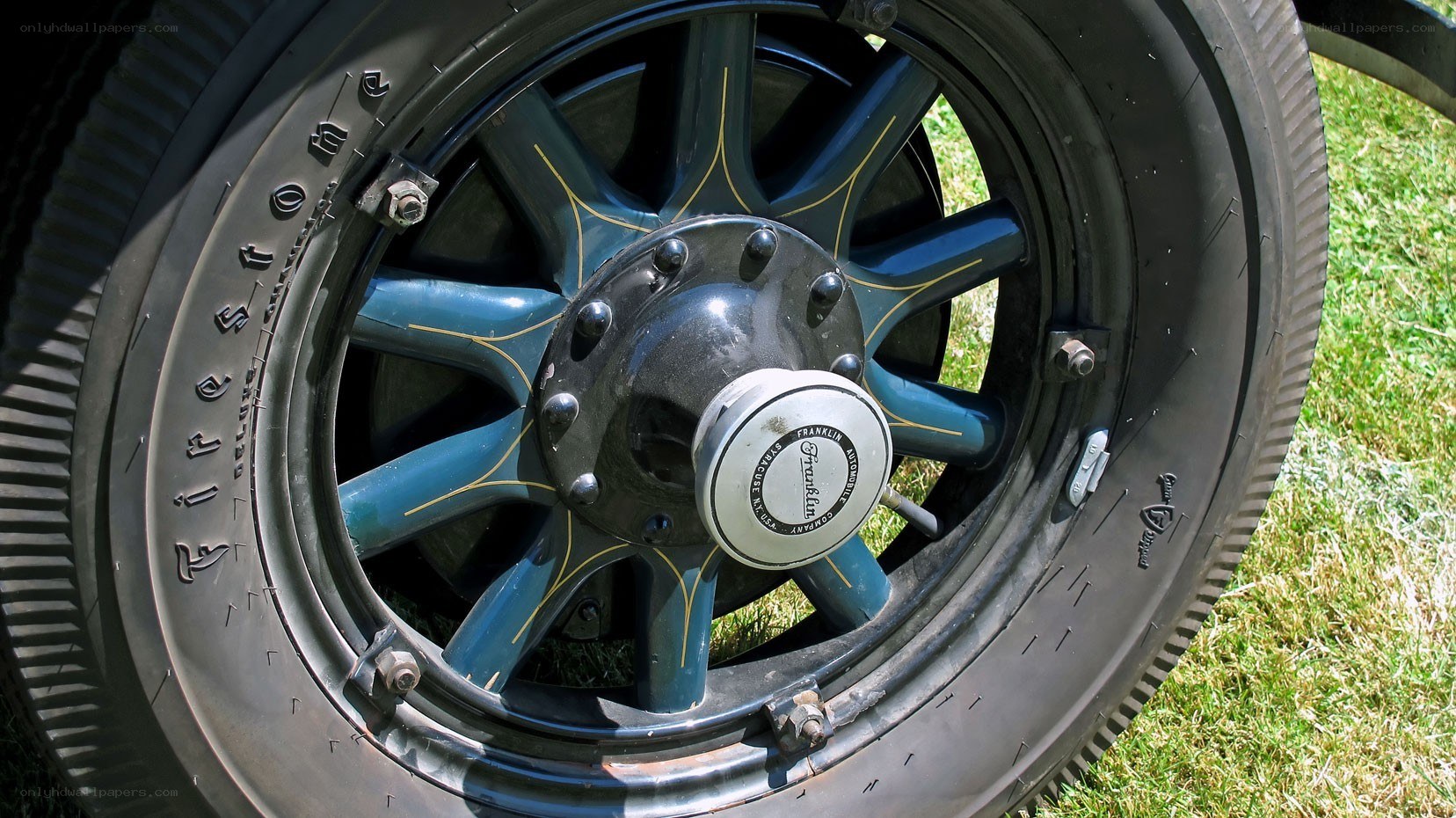 vintage car wheel close-up