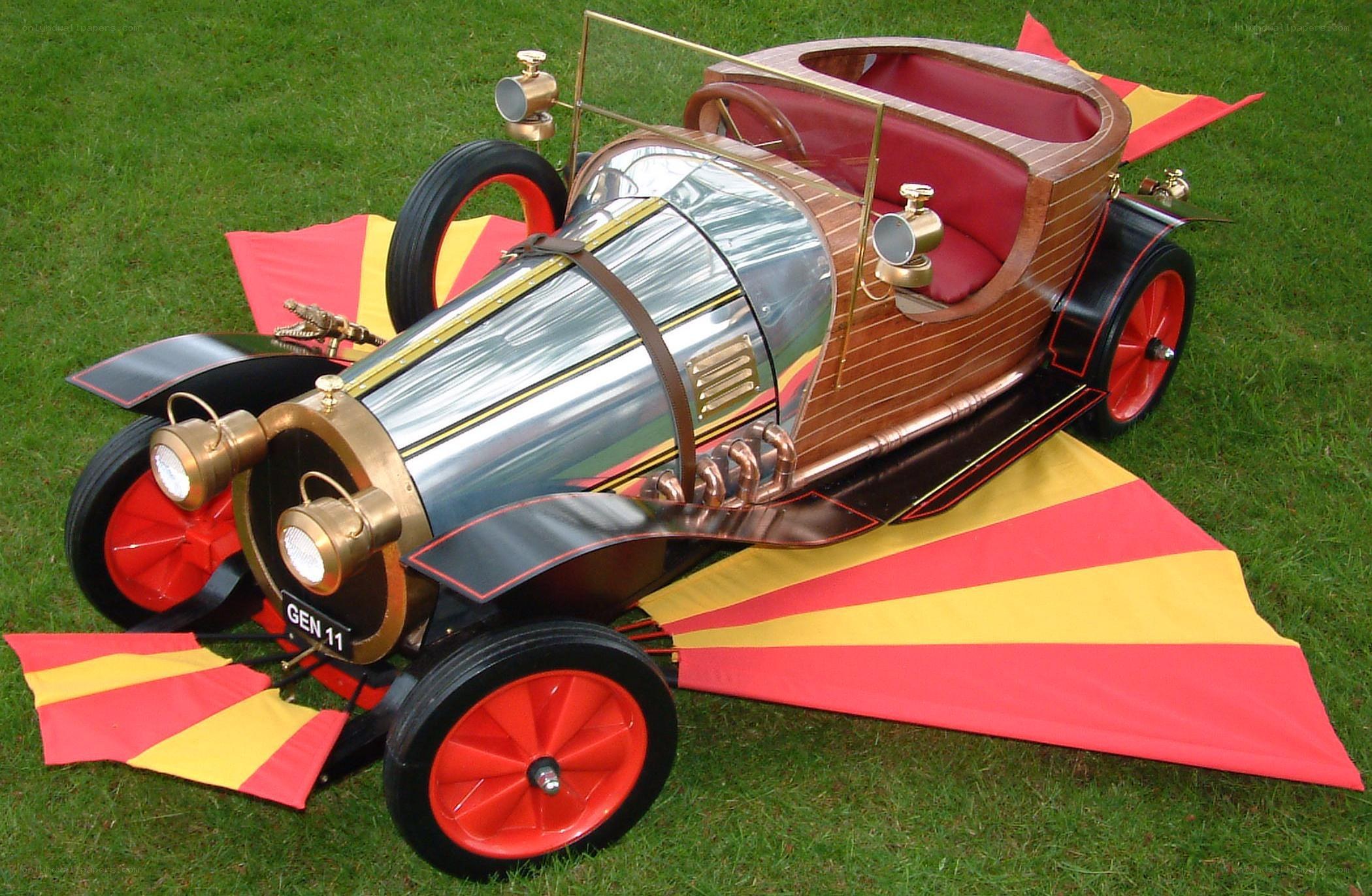 vintage car with wings