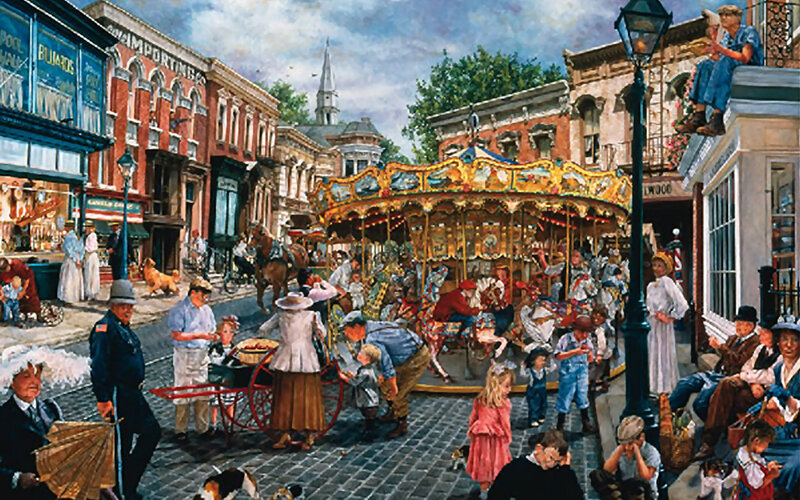 Vintage Carousel on Street
