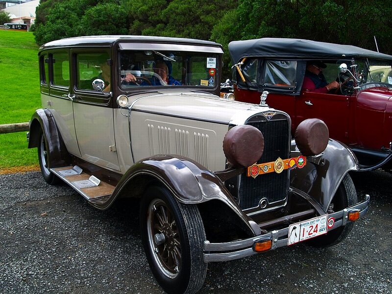 Vintage cars at a show