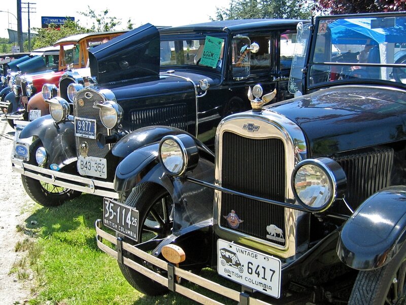 Vintage Cars at a Show — Black